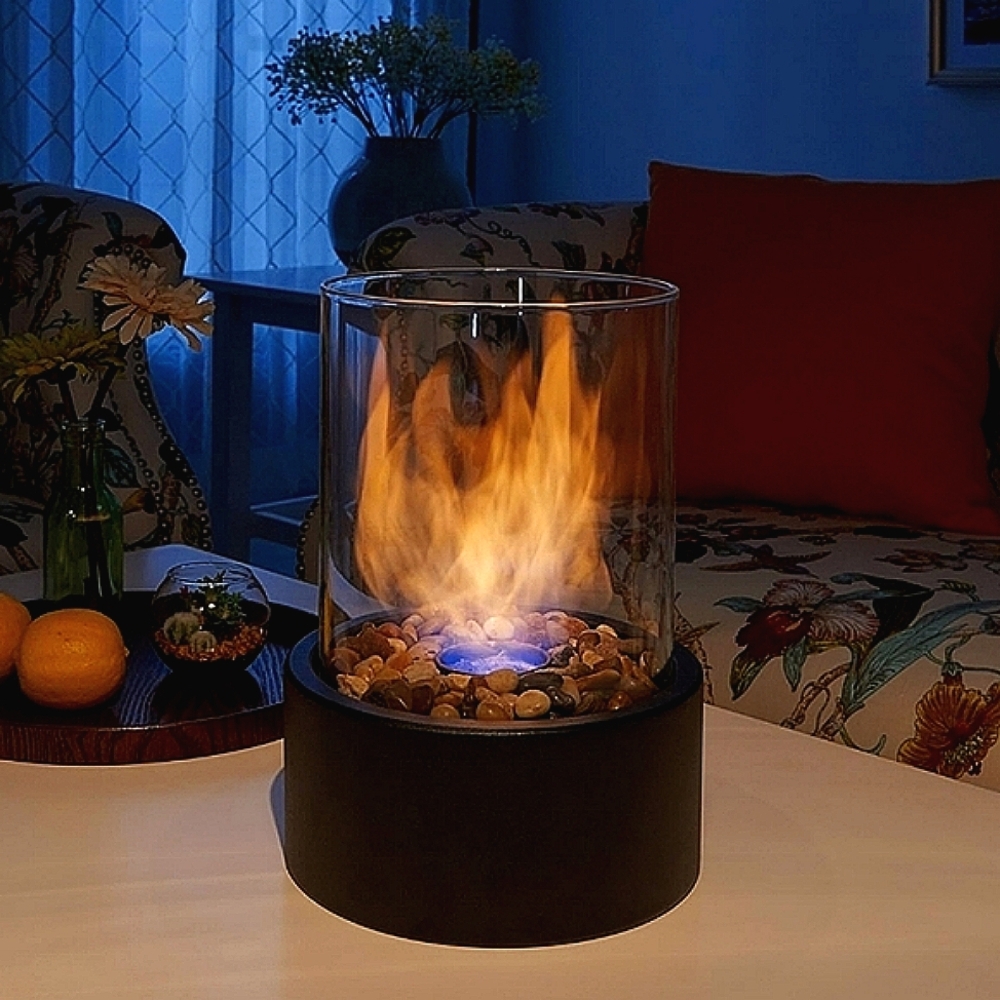 Portable tabletop fire pit bio ethanol fireplace.